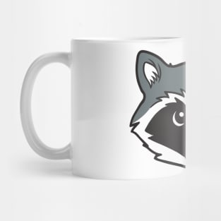 Kawaii Cute Raccoon Face Illustration Mug